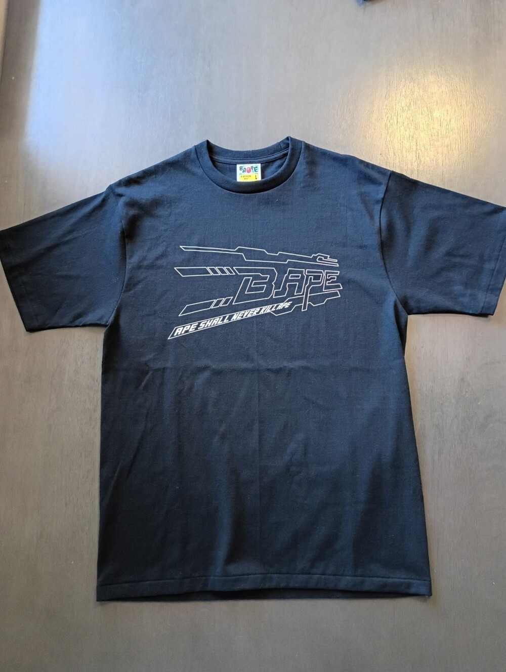 A Bathing Ape Bape Ape Shall Never Kill Ape Black T Shirt Size Large Mens